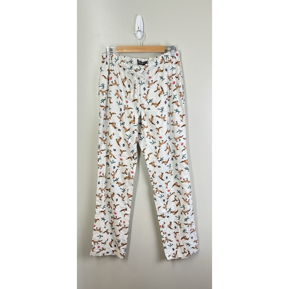 Eddie Bauer Flannel Fox Print Pajama Pants Women's Tall Medium Cozy